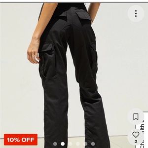 SOLD ON DEPOP John Galt Brand Melville Black Cargo pants with straps
